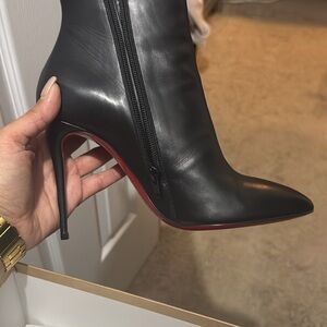 Christian Louboutin Black and Red Heeled Boots
